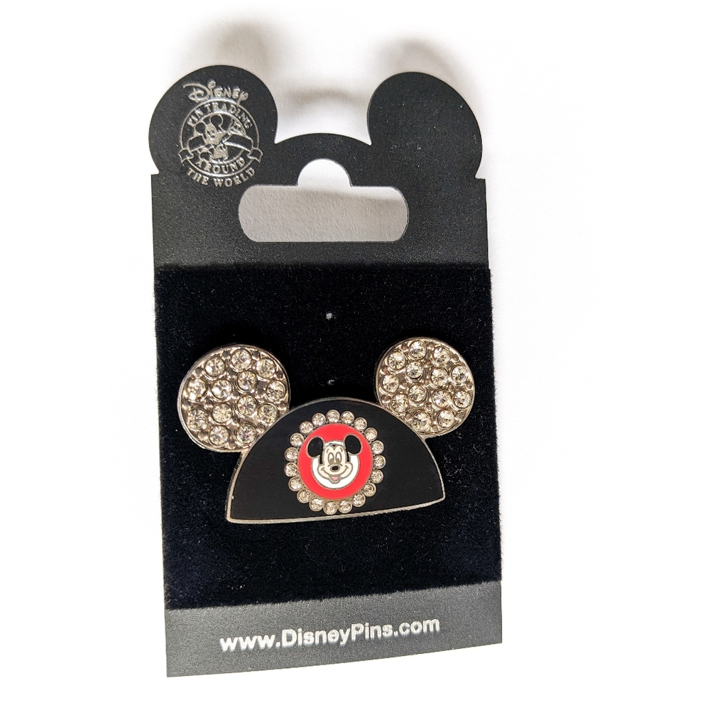 Disney Pin Mickey Hat Jeweled 50th Anniversary